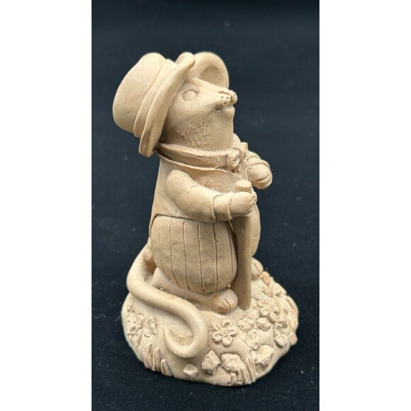 Vintage Light Brown, Groom Bride Mouse in Her Dress, Holding a Bag Purse, MC '9 - Picture 9 of 16